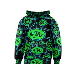 Green And Blue Abstraction Kids  Pullover Hoodie