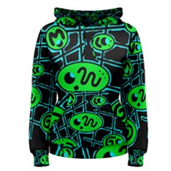 Green and blue abstraction Women s Pullover Hoodie