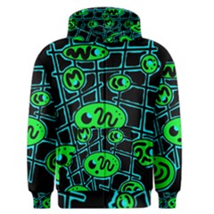 Green and blue abstraction Men s Zipper Hoodie