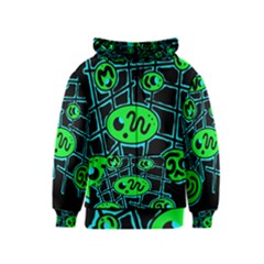 Green and blue abstraction Kids  Zipper Hoodie