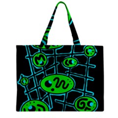 Green and blue abstraction Zipper Mini Tote Bag