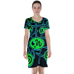 Green and blue abstraction Short Sleeve Nightdress