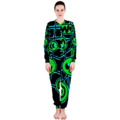 Green and blue abstraction OnePiece Jumpsuit (Ladies) 