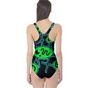 Green and blue abstraction One Piece Swimsuit View2