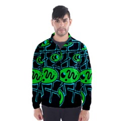 Green and blue abstraction Wind Breaker (Men)