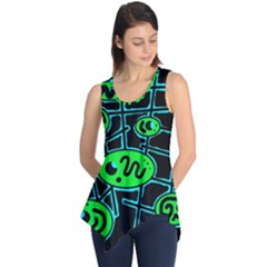 Green and blue abstraction Sleeveless Tunic