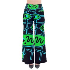 Green and blue abstraction Pants