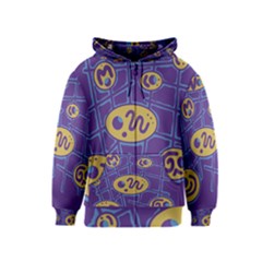 Purple And Yellow Abstraction Kids  Zipper Hoodie by Valentinaart