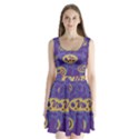Purple and yellow abstraction Split Back Mini Dress  View1