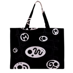 Black And White Crazy Abstraction  Zipper Mini Tote Bag by Valentinaart