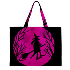 Halloween witch - pink moon Zipper Mini Tote Bag