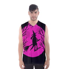 Halloween witch - pink moon Men s Basketball Tank Top