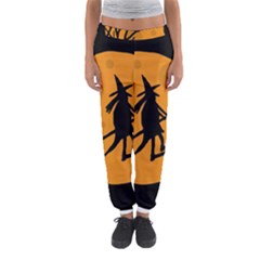 Halloween Witch - Orange Moon Women s Jogger Sweatpants by Valentinaart