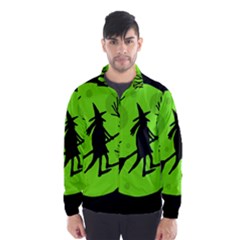 Halloween Witch - Green Moon Wind Breaker (men) by Valentinaart