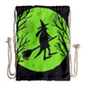 Halloween witch - green moon Drawstring Bag (Large) View1
