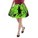 Halloween witch - green moon A-Line Pocket Skirt View1