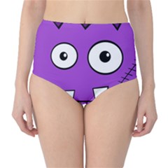 Halloween Frankenstein - Purple High-waist Bikini Bottoms by Valentinaart