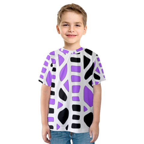 Purple Abstract Decor Kid s Sport Mesh Tee by Valentinaart