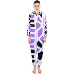 Purple Abstract Decor Hooded Jumpsuit (ladies)  by Valentinaart