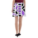 Purple abstract decor A-Line Pocket Skirt View2