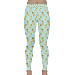 Tropical Watercolour Pineapple Pattern Yoga Leggings 