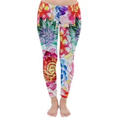 Colorful Succulents Winter Leggings 