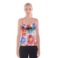 Colorful Succulents Spaghetti Strap Top by DanaeStudio