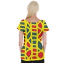 Yellow, green and red decor Women s Cap Sleeve Top View2