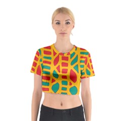 Abstract Decor Cotton Crop Top by Valentinaart