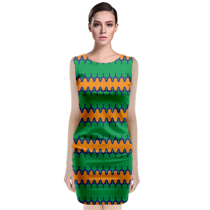 Orange green chains                                               Classic Sleeveless Midi Dress