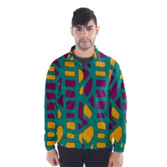 Green, Purple And Yellow Decor Wind Breaker (men) by Valentinaart