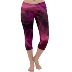 Pink Red Texture                  Capri Yoga Leggings by LalyLauraFLM