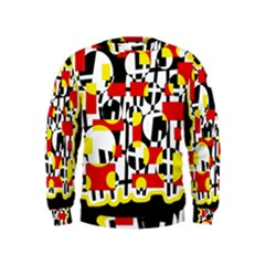 Red And Yellow Chaos Kids  Sweatshirt by Valentinaart
