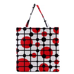 Red Circles Grocery Tote Bag by Valentinaart