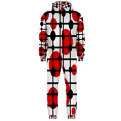 Red Circles Hooded Jumpsuit (men)  by Valentinaart