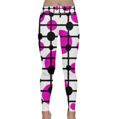 Magenta Circles Yoga Leggings  by Valentinaart