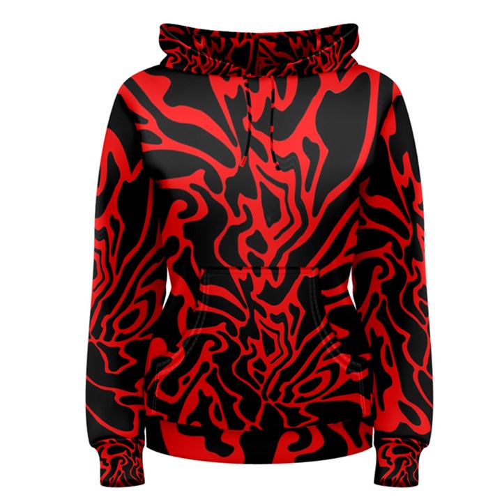 Red and black decor Women s Pullover Hoodie