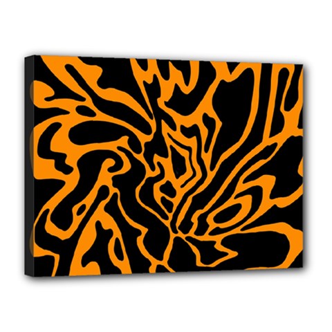 Orange And Black Canvas 16  X 12  by Valentinaart