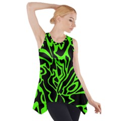 Green And Black Side Drop Tank Tunic by Valentinaart