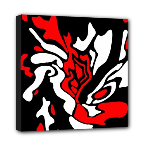 Red, Black And White Decor Mini Canvas 8  X 8  by Valentinaart