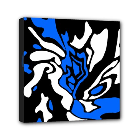 Blue, Black And White Decor Mini Canvas 6  X 6  by Valentinaart