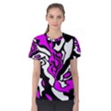 Purple, white and black decor Women s Cotton Tee View1