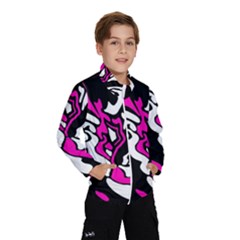 Magenta, Black And White Decor Wind Breaker (kids) by Valentinaart