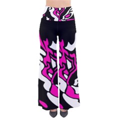 Magenta, Black And White Decor Pants by Valentinaart