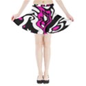 Magenta, black and white decor Mini Flare Skirt View3