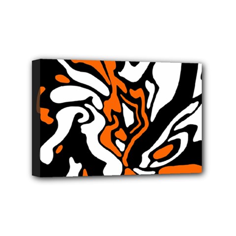 Orange, White And Black Decor Mini Canvas 6  X 4  by Valentinaart