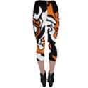 Orange, white and black decor Capri Leggings  View2