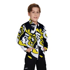 Yellow, Black And White Decor Wind Breaker (kids) by Valentinaart