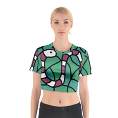 Purple Snake  Cotton Crop Top by Valentinaart