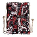 Red black and white abstract high art Drawstring Bag (Large) View2